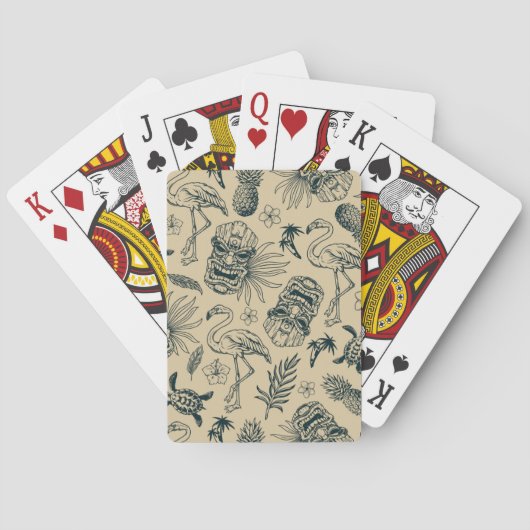 tropisch patroon pokerkaarten (Achterkant)