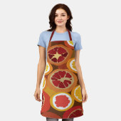 Tropisch patroon pomegranate Red Oranje Fruit Schort (Gedragen)