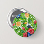 Tropisch patroon ronde button 5,7 cm (Voorkant /achterkant)