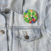 Tropisch patroon ronde button 5,7 cm (In situ)