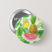 Tropisch patroon ronde button 5,7 cm (Voorkant /achterkant)