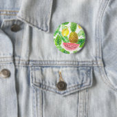 Tropisch patroon ronde button 5,7 cm (In situ)