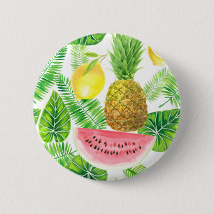 Tropisch patroon ronde button 5,7 cm