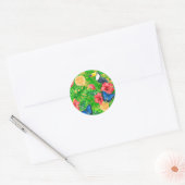 Tropisch patroon ronde sticker (Envelop)