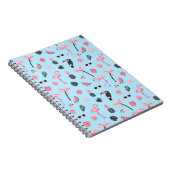 Tropisch patroon roze en blauwe zomer notitieboek (Rechterzijde)