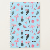 Tropisch patroon roze en blauwe zomer planner (Voorkant)