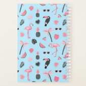 Tropisch patroon roze en blauwe zomer planner (Achterkant)