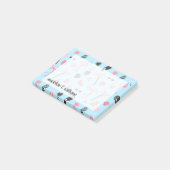 Tropisch patroon roze en blauwe zomer post-it® notes (Schuin)