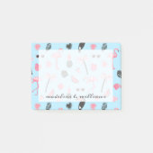 Tropisch patroon roze en blauwe zomer post-it® notes (Voorkant)