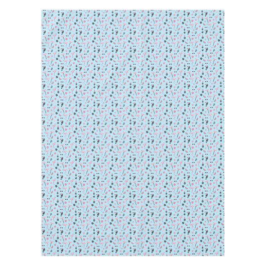 Tropisch patroon roze en blauwe zomer tafelkleed (Voorkant)