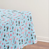 Tropisch patroon roze en blauwe zomer tafelkleed (Voorbeeld)