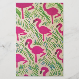 Tropisch patroon roze flamingos briefpapier
