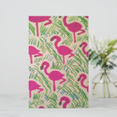 Tropisch patroon roze flamingos briefpapier (Staand voorkant)
