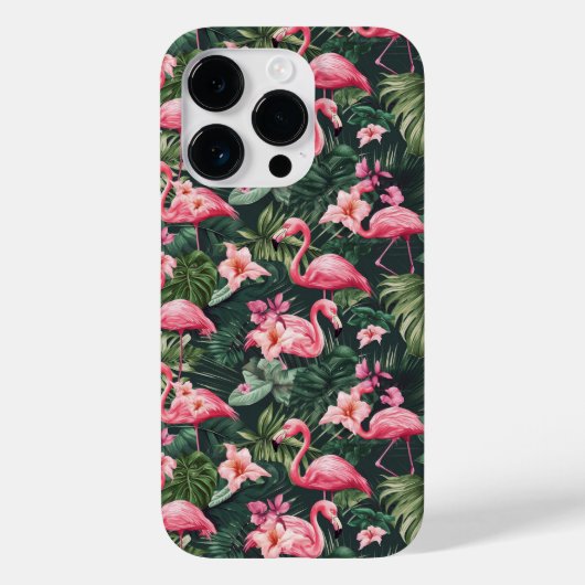 Tropisch patroon roze flamingos Case-Mate iPhone case (Achterkant)