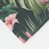 Tropisch patroon roze flamingos fleece deken (Hoek)
