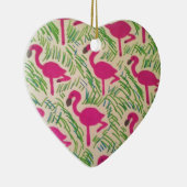 Tropisch patroon roze flamingos keramisch ornament (Rechts)