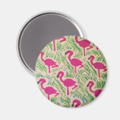 Tropisch patroon roze flamingos magneet (Voorkant / Achterkant)