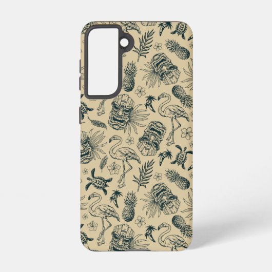  tropisch patroon samsung galaxy hoesje (Achterkant)