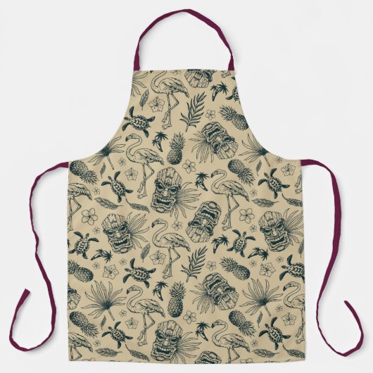  tropisch patroon schort (Voorkant)