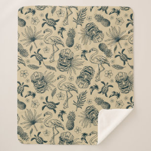  tropisch patroon sherpa deken
