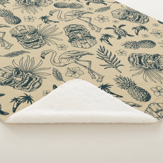 tropisch patroon sherpa deken (3/4)