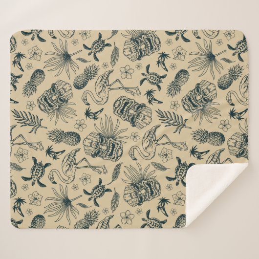  tropisch patroon sherpa deken (Voorkant (horizontaal))