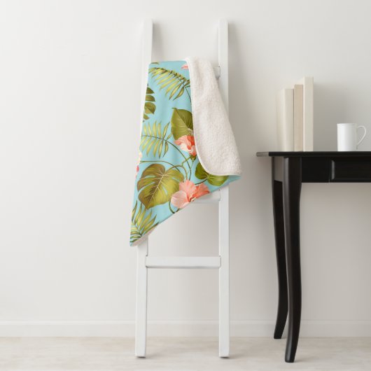 Tropisch patroon sherpa deken (In situ)