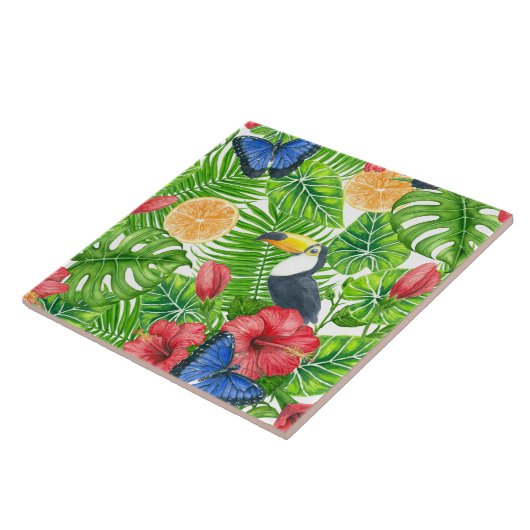 Tropisch patroon tegeltje (Zijkant)