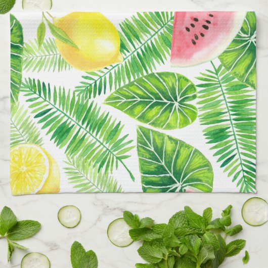 Tropisch patroon theedoek (Gevouwen)
