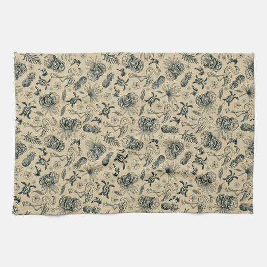 tropisch patroon theedoek (Horizontaal)