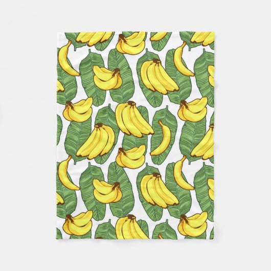 Tropisch patroon van bananenvruchten fleece deken (Voorkant)