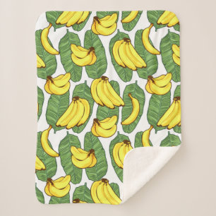 Tropisch patroon van bananenvruchten sherpa deken