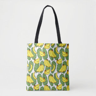 Tropisch patroon van bananenvruchten tote bag