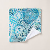 tropisch patroon van de partij Urchin en Opihi Bad Handdoek (Wasdoekje)