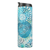 tropisch patroon van de partij Urchin en Opihi Thermosbeker (Geroteerd rechts)