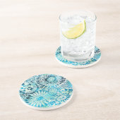 tropisch patroon van de partij Urchin en Opihi Zandsteen Onderzetter (Zijkant)