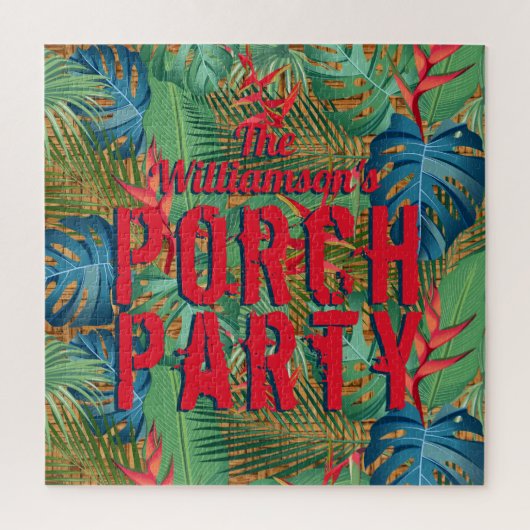 Tropisch patroon van Porch Party Legpuzzel (Verticaal)