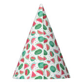 Tropisch patroon van rode zomer en groene watermel feesthoedjes (Achterkant)