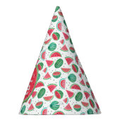 Tropisch patroon van rode zomer en groene watermel feesthoedjes (Rechts)