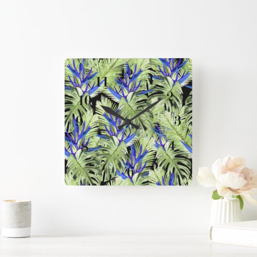 Tropisch patroon vierkante klok (Huis)