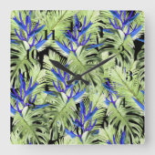 Tropisch patroon vierkante klok (Voorkant)