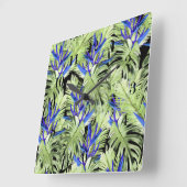 Tropisch patroon vierkante klok (Hoek)