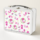 Tropisch patroon, vlamingos, watermeloenen, bloeme (Voorkant)