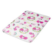 Tropisch patroon, vlamingos, watermeloenen, bloeme badmat (Gekanteld)