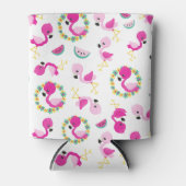 Tropisch patroon, vlamingos, watermeloenen, bloeme blikjeskoeler (Voorkant)