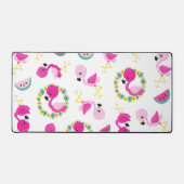 Tropisch patroon, vlamingos, watermeloenen, bloeme bureaumat (Voorkant)