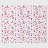 Tropisch patroon, vlamingos, watermeloenen, bloeme cadeaupapier (Vlak)