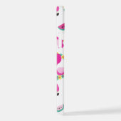 Tropisch patroon, vlamingos, watermeloenen, bloeme iPhone hoesje (Rechterkant)