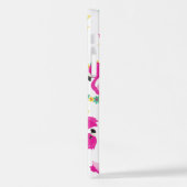 Tropisch patroon, vlamingos, watermeloenen, bloeme iPhone hoesje (Linkerkant)