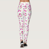 Tropisch patroon, vlamingos, watermeloenen, bloeme leggings (Achterkant)